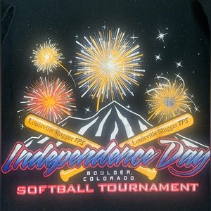 Black Graphic Tee Independence Day Louisville Sluggers TPS Boulder CO Size L
